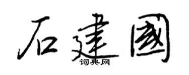 王正良石建国行书个性签名怎么写