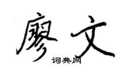 王正良廖文行书个性签名怎么写