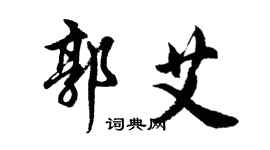 胡问遂郭艾行书个性签名怎么写