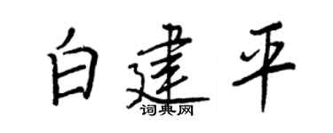 王正良白建平行书个性签名怎么写