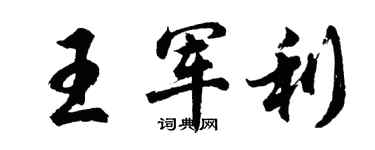 胡问遂王军利行书个性签名怎么写