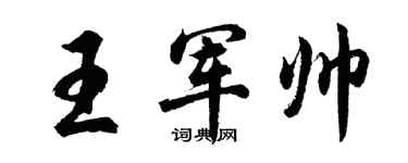 胡问遂王军帅行书个性签名怎么写