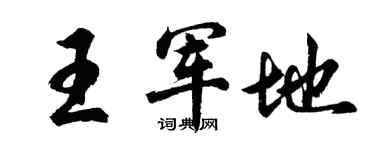 胡问遂王军地行书个性签名怎么写