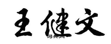 胡问遂王健文行书个性签名怎么写