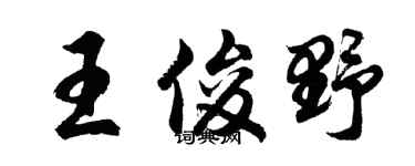 胡问遂王俊野行书个性签名怎么写