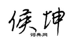 王正良侯坤行书个性签名怎么写