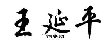 胡问遂王延平行书个性签名怎么写