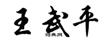 胡问遂王武平行书个性签名怎么写