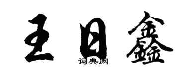 胡问遂王日鑫行书个性签名怎么写