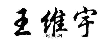 胡问遂王维宇行书个性签名怎么写