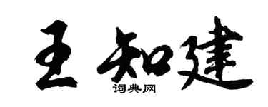 胡问遂王知建行书个性签名怎么写