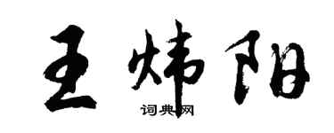 胡问遂王炜阳行书个性签名怎么写