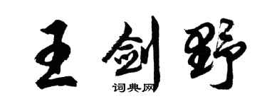 胡问遂王剑野行书个性签名怎么写