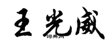 胡问遂王光威行书个性签名怎么写