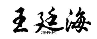 胡问遂王廷海行书个性签名怎么写