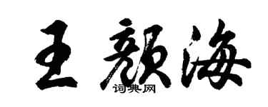 胡问遂王颜海行书个性签名怎么写