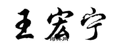 胡问遂王宏宁行书个性签名怎么写