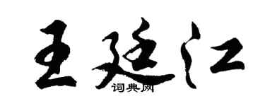 胡问遂王廷江行书个性签名怎么写