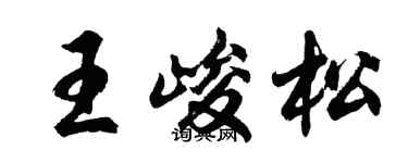 胡问遂王峻松行书个性签名怎么写