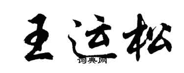 胡问遂王运松行书个性签名怎么写