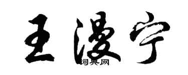 胡问遂王漫宁行书个性签名怎么写