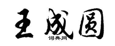 胡问遂王成圆行书个性签名怎么写