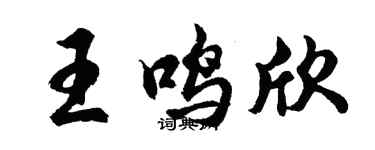 胡问遂王鸣欣行书个性签名怎么写