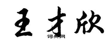 胡问遂王才欣行书个性签名怎么写