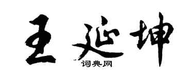 胡问遂王延坤行书个性签名怎么写