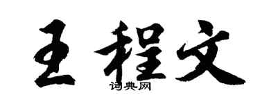 胡问遂王程文行书个性签名怎么写