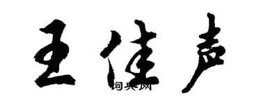 胡问遂王佳声行书个性签名怎么写