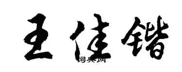 胡问遂王佳锴行书个性签名怎么写