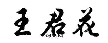 胡问遂王君花行书个性签名怎么写