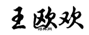 胡问遂王欧欢行书个性签名怎么写