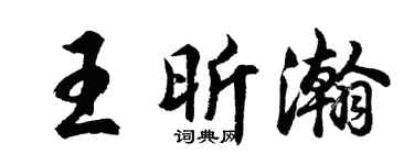 胡问遂王昕瀚行书个性签名怎么写