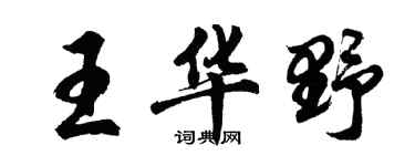 胡问遂王华野行书个性签名怎么写