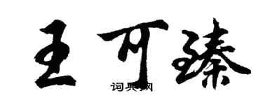 胡问遂王可臻行书个性签名怎么写