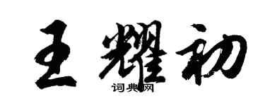 胡问遂王耀初行书个性签名怎么写