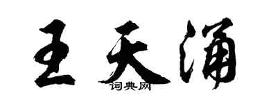 胡问遂王天涌行书个性签名怎么写