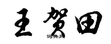 胡问遂王贺田行书个性签名怎么写