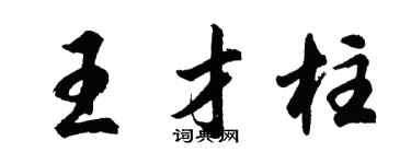 胡问遂王才柱行书个性签名怎么写