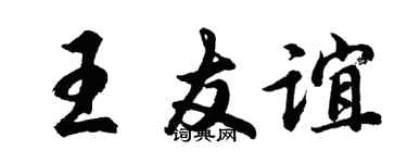 胡问遂王友谊行书个性签名怎么写