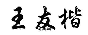 胡问遂王友楷行书个性签名怎么写