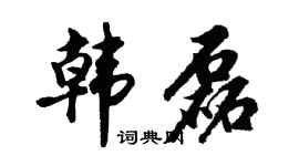 胡问遂韩磊行书个性签名怎么写