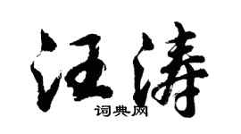 胡问遂汪涛行书个性签名怎么写