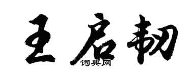 胡问遂王启韧行书个性签名怎么写