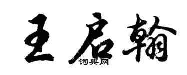 胡问遂王启翰行书个性签名怎么写