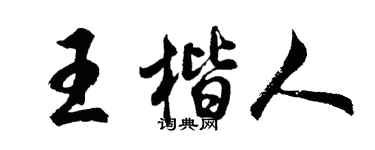 胡问遂王楷人行书个性签名怎么写