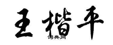 胡问遂王楷平行书个性签名怎么写