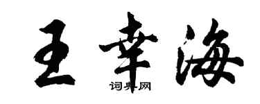 胡问遂王幸海行书个性签名怎么写